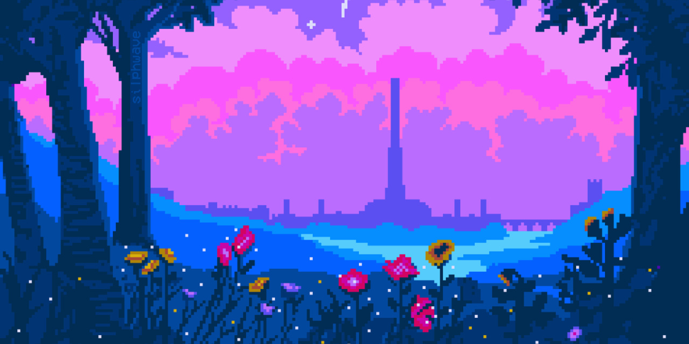 pixel landscape art