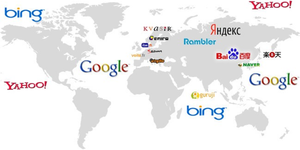 Search Engines Beyond Google map