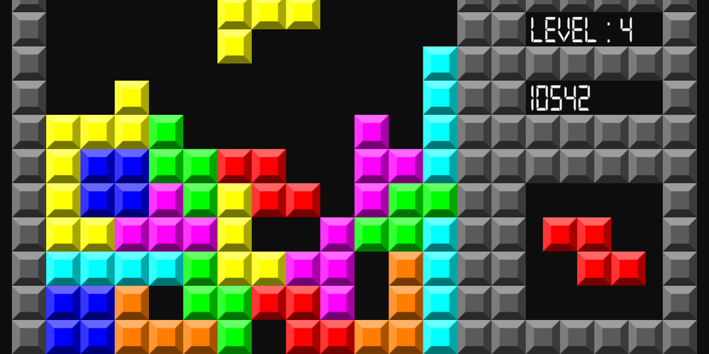 Tetris errors game screen